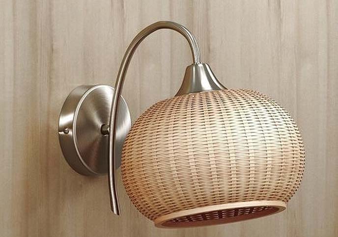 Rattan wall lighting