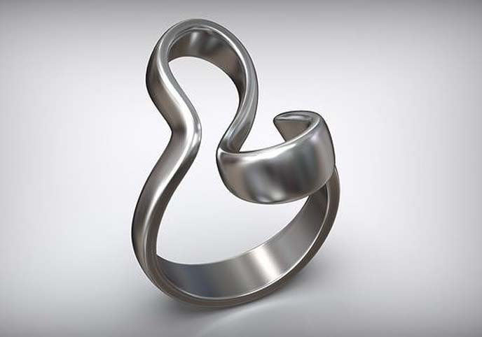 Wave Minimal Mobius Ribbon Ring