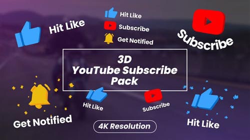 Videohive - 3D YouTube Subscribe Pack - 31859048
