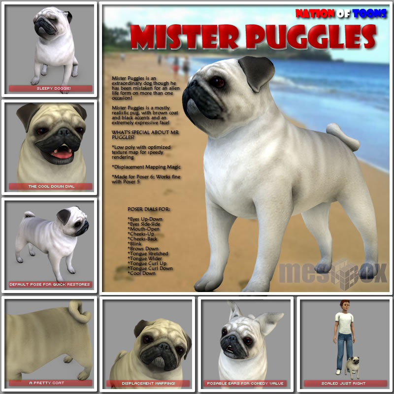 Mister Puggles for Poser (N1MGEO08-POS)