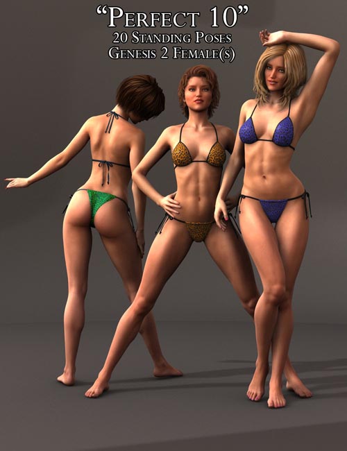 'Perfect 10' Standing Poses for Genesis 2 Female(s)