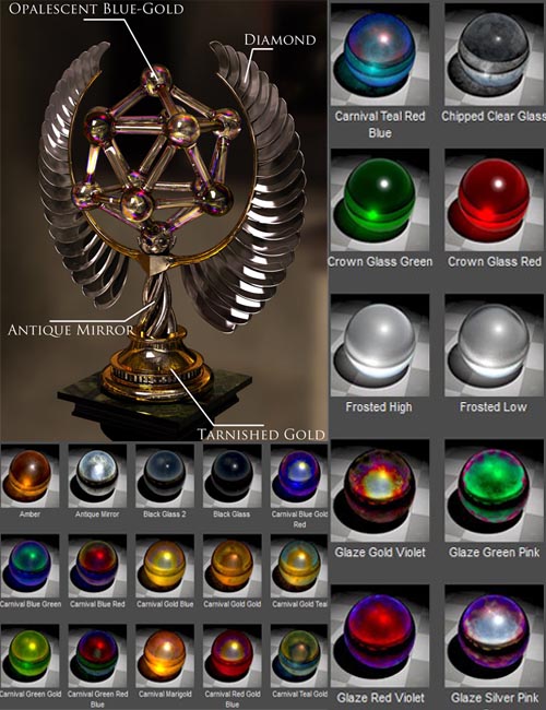 Metalized Glass Shaders for DAZ Studio