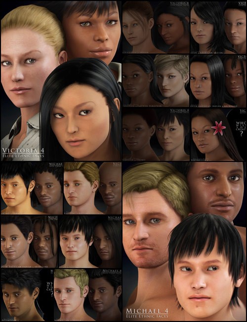 M4/V4 Elite Ethnic Faces Bundle