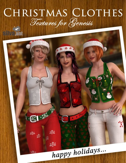 Christmas Hat and Clothes Textures For Genesis