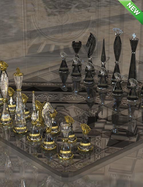 Glass Gambit: Chess Set and Shader Presets for DAZ Studio
