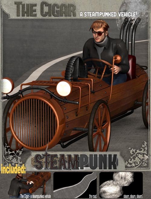 Steampunk : The Cigar - a steampunked vehicle