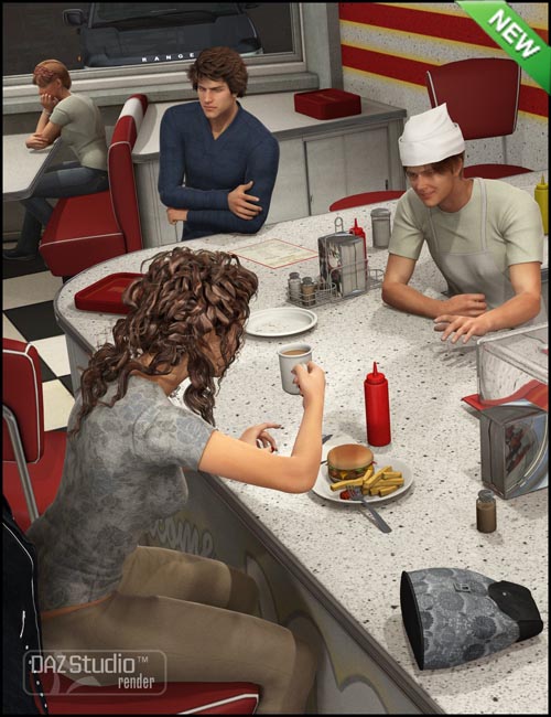 Late Night Diner Poses for Genesis 2 Female and Male
