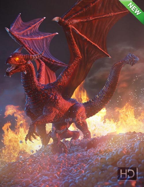 Hellborn Dragon HD for DAZ Dragon 3