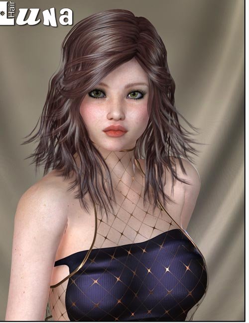 Luna Hair for Genesis 2 Female(s) and Victoria 4