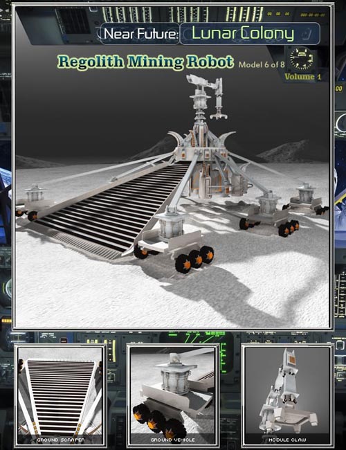 Regolith Mining Robot - Near Future: Lunar Colony