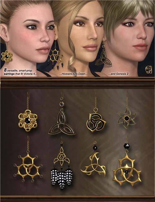 Pd-Tri-Knot Earrings V4-Dawn-Genesis2