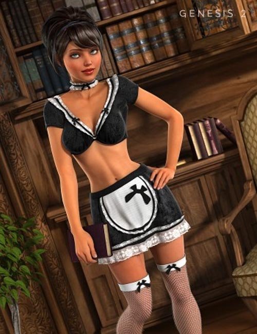 [Free] Sexy Maid Outfit for Genesis 2 Female(s)