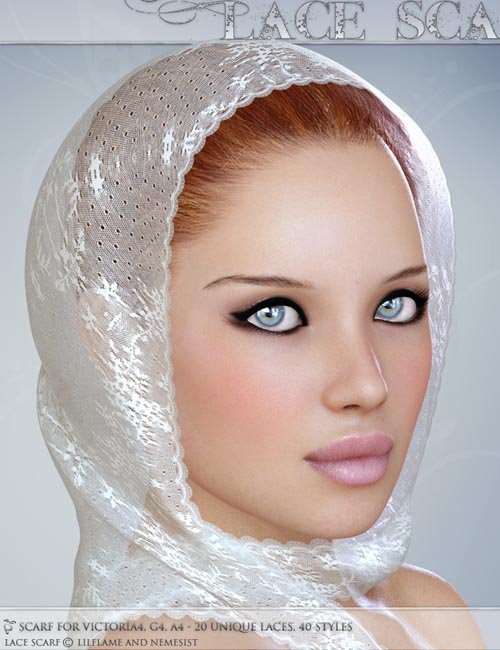 Lace Scarf (conv. from V4.2) for Genesis 8 Female