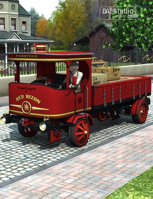 Steam Truck Red Bizon [ Iray UPDATE ]