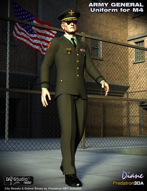 Army General Uniform (converted from M4) for Genesis 8 Male