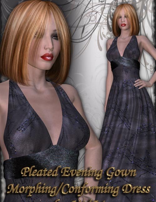 Pleated Evening Gown V4
