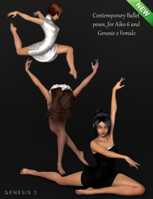 Contemporary Ballet Poses for Aiko 6 and Genesis 2 Female(s)