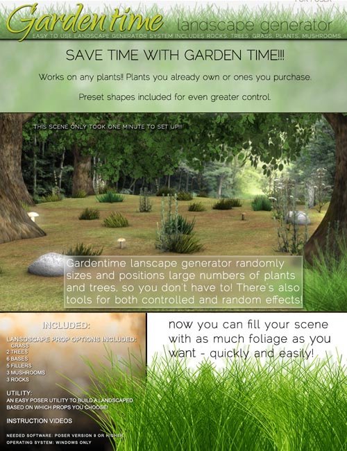 i13 f68 GARDENTIME Landscape Generator for Poser