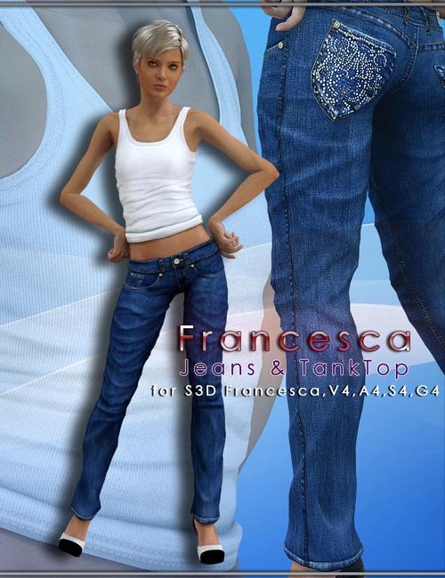 Slide3D Francesca Jeans & TankTop