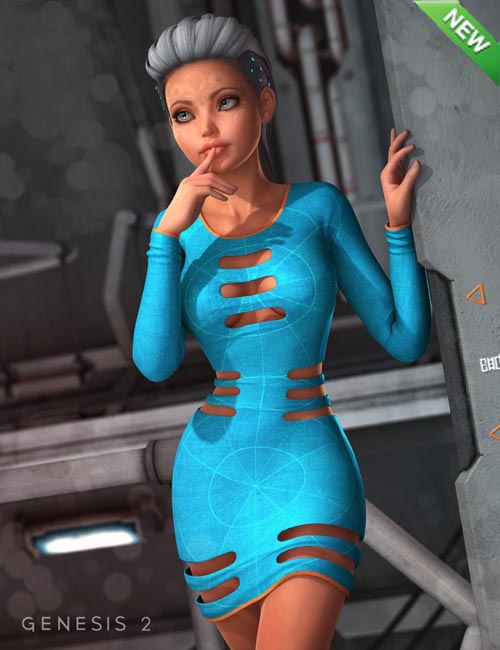 Sci-fi Slotted Dress for Genesis 2 Female(s)