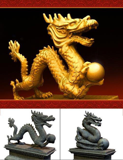 Asian Dragon Statues