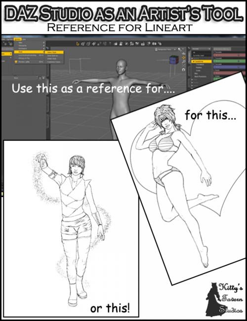 DAZ Studio as an Artist's Tool: Reference for Lineart
