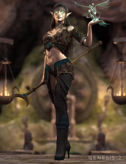 Dark Elf Enchantress Outfit for Genesis 2 Female(s)