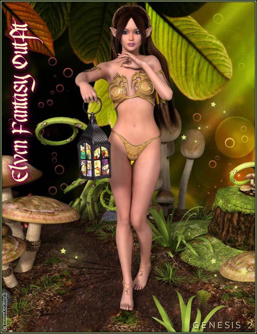 Elven Fantasy Outfit for Genesis 2 Female(s)