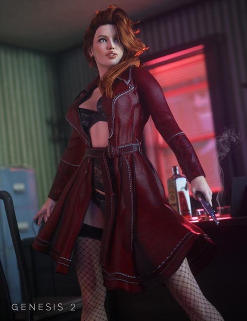 Sinful Nights Lingerie and Overcoat (converted from G2F) for Genesis 8 Female(s)