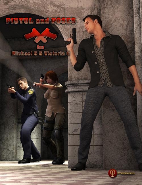 Pistol and Poses for Michael 6 and Victoria 6