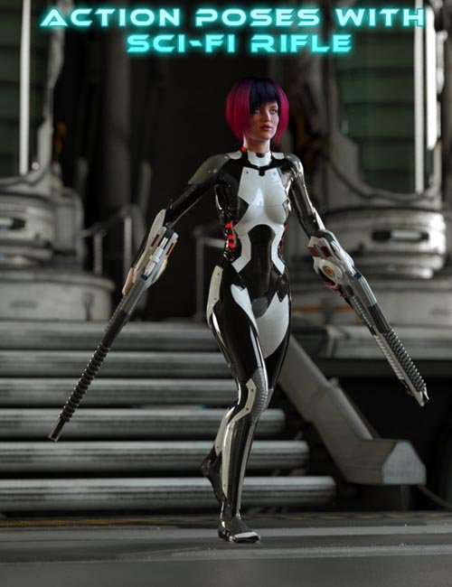 Action Poses with Sci-Fi Rifle for Genesis 2 Female(s)