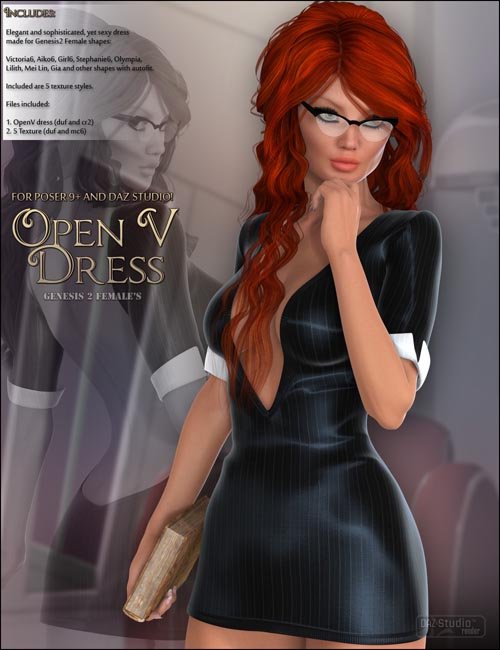 Open V Dress and Textures (converted from G2F) for Genesis 8 Female