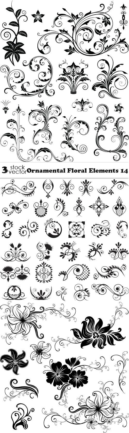 Vectors - Ornamental Floral Elements 14