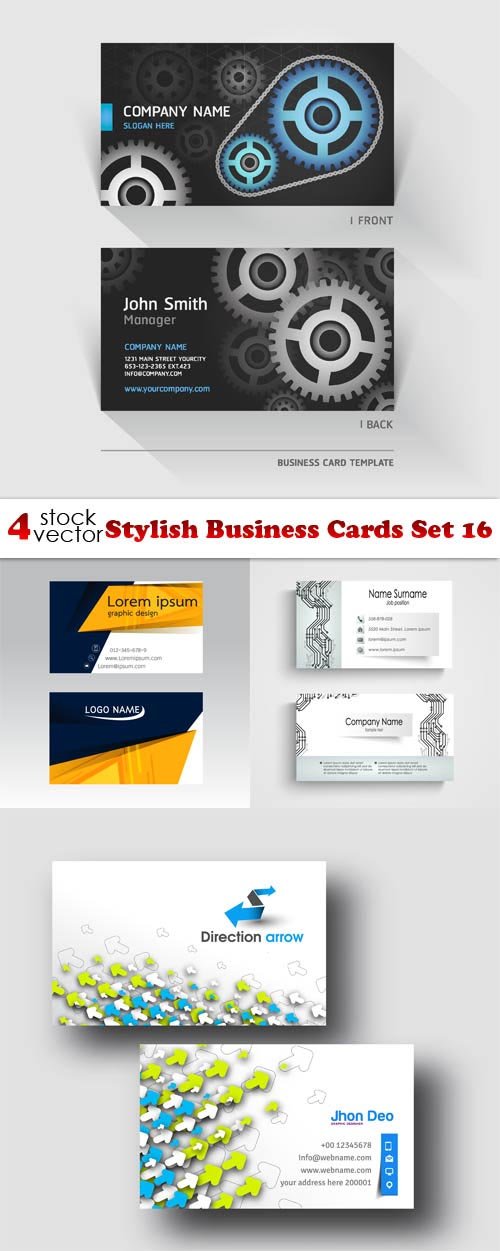 Vectors - Stylish Business Cards Set 16