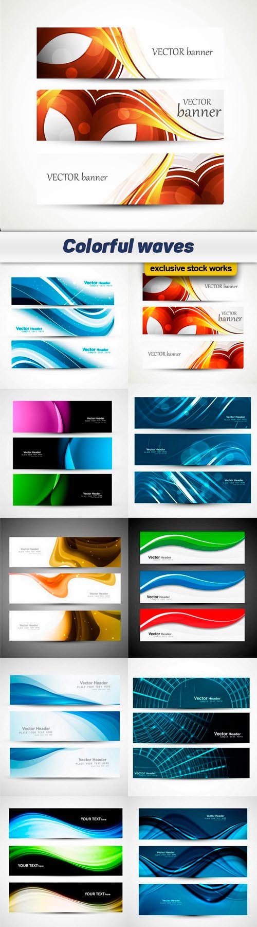 Colorful waves - 10 EPS