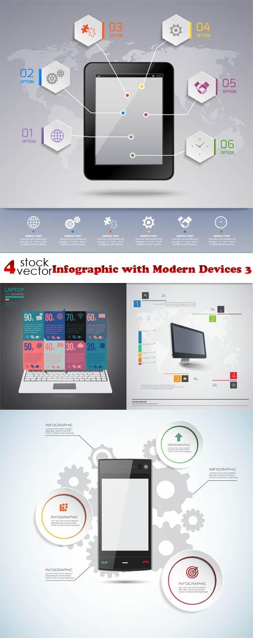 Vectors - Infographic with Modern Devices 3