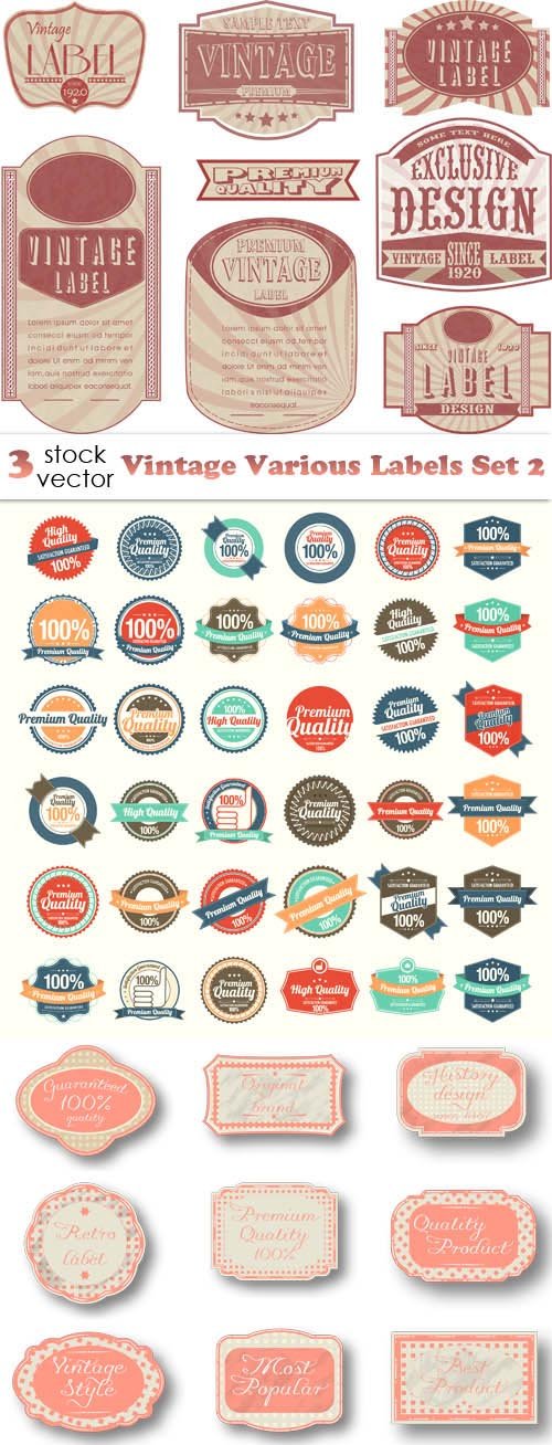 Vectors - Vintage Various Labels Set 2