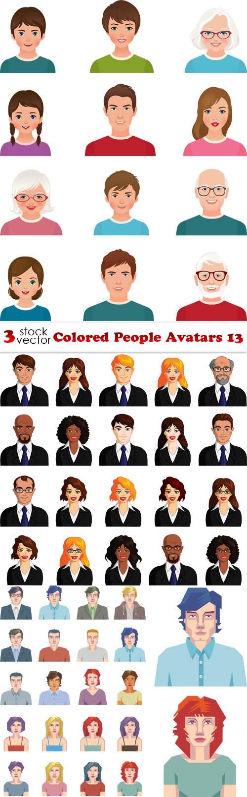 Vectors - Colored People Avatars 13