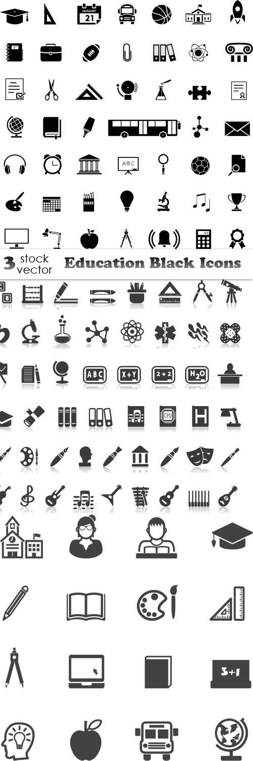 Vectors - Education Black Icons