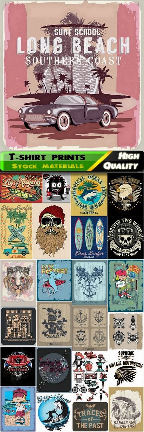 T-shirt prints design in vector from stock #66 - 25 Eps