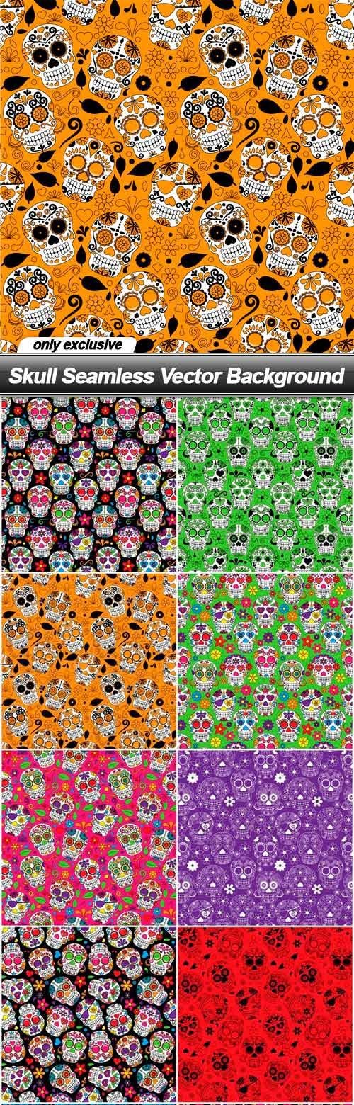 Skull Seamless Vector Background - 10 EPS