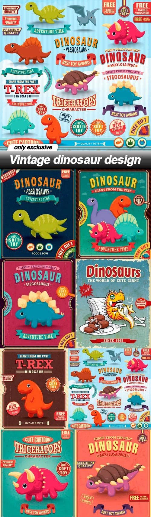 Vintage dinosaur design - 10 EPS