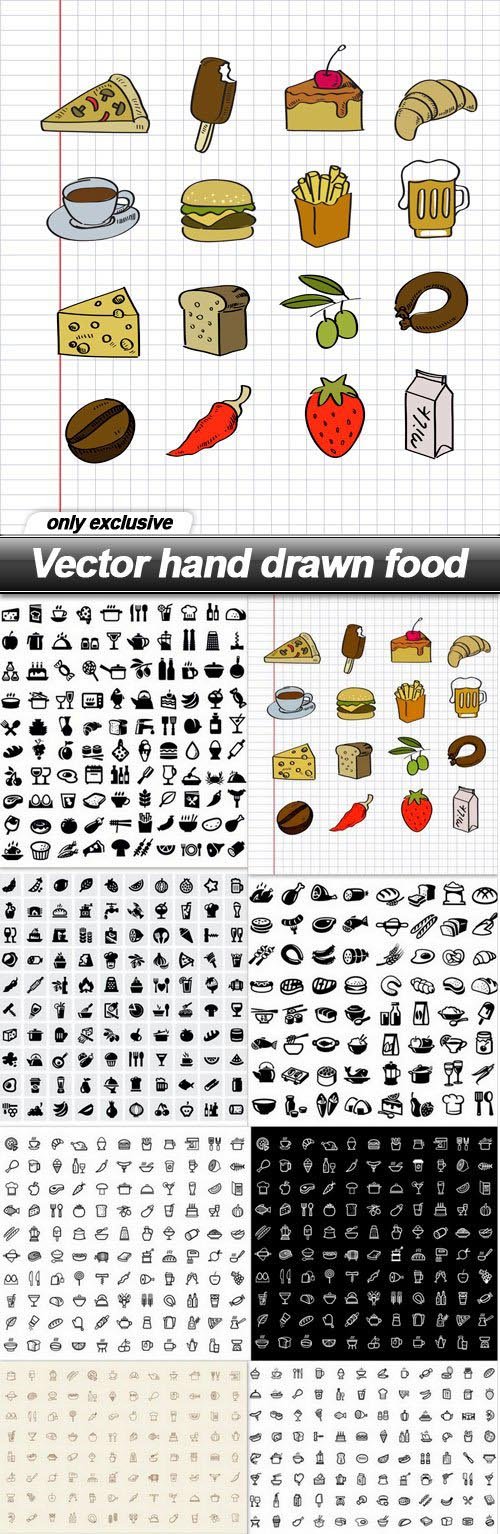 Vector hand drawn food - 10 EPS