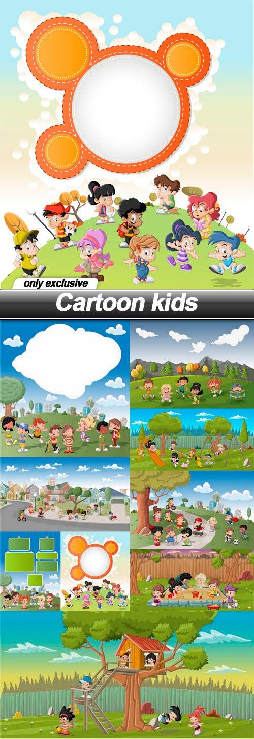 Cartoon kids - 10 EPS