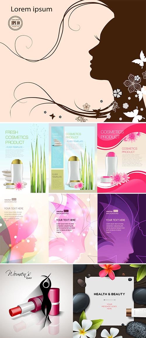 Stock Beauty cosmetic flyer vectors