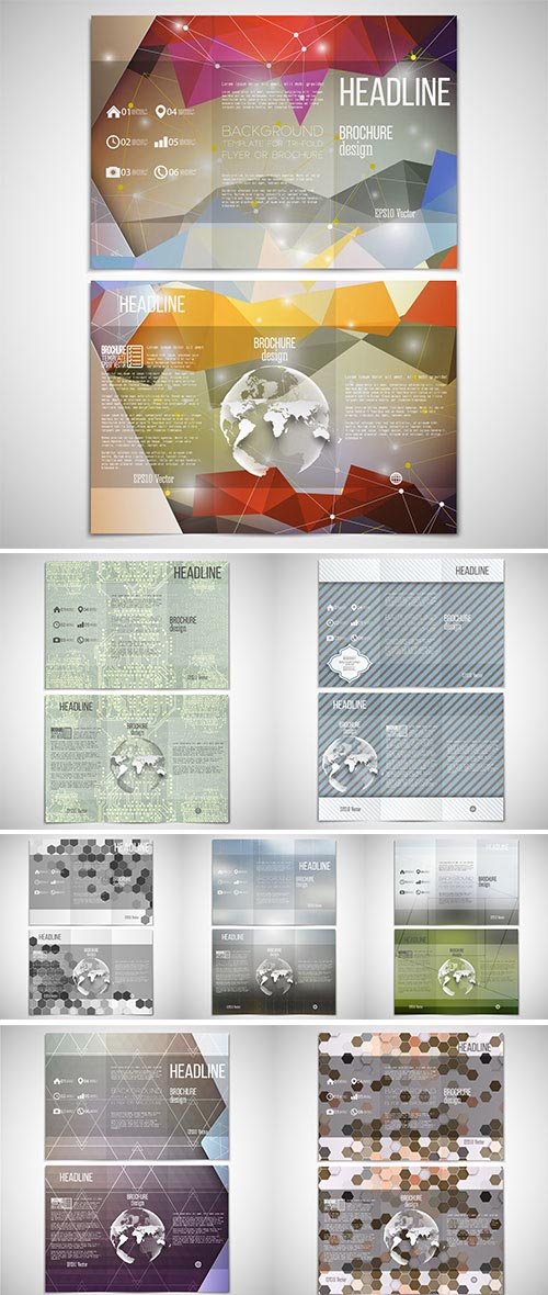 Stock Tri-Fold Brochure mock up vector design
