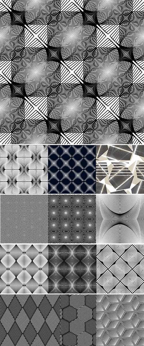 Vector Stock Design seamless monochrome diamond geometric pattern