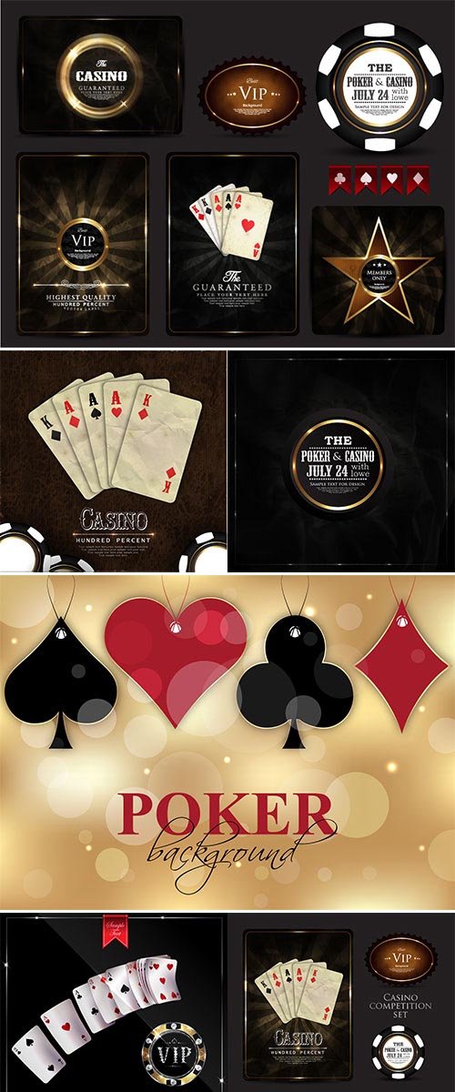 Stock: Casino card collection-vintage-elegant