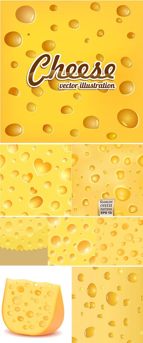 Vector Stock Yellow cheese with wholes texture vector