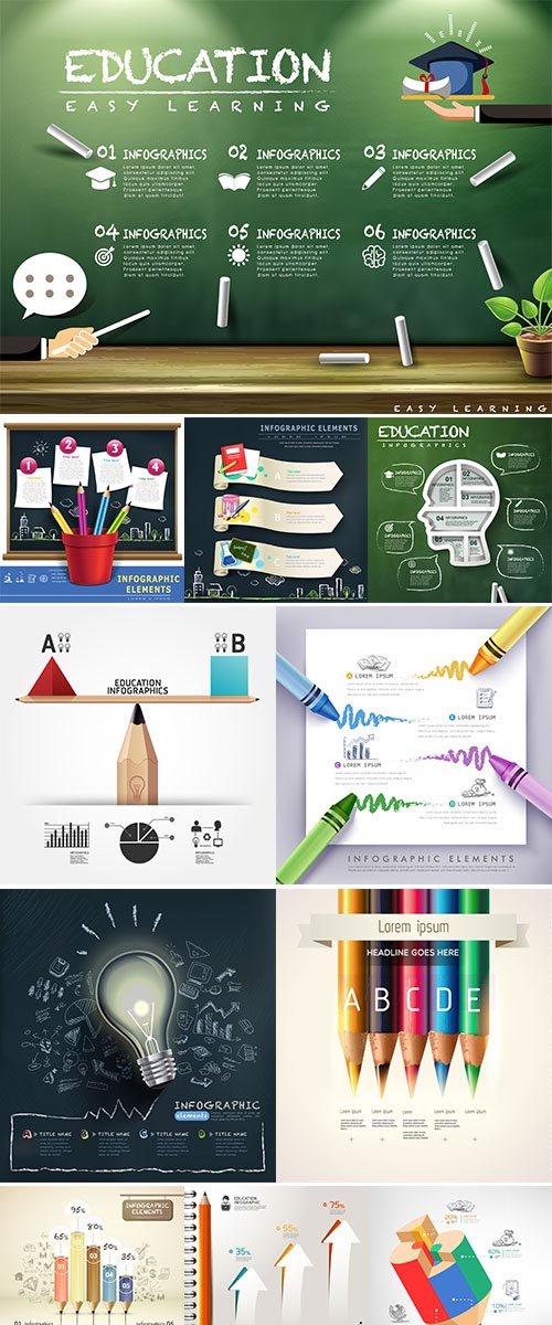 Stock Education infographics, vector